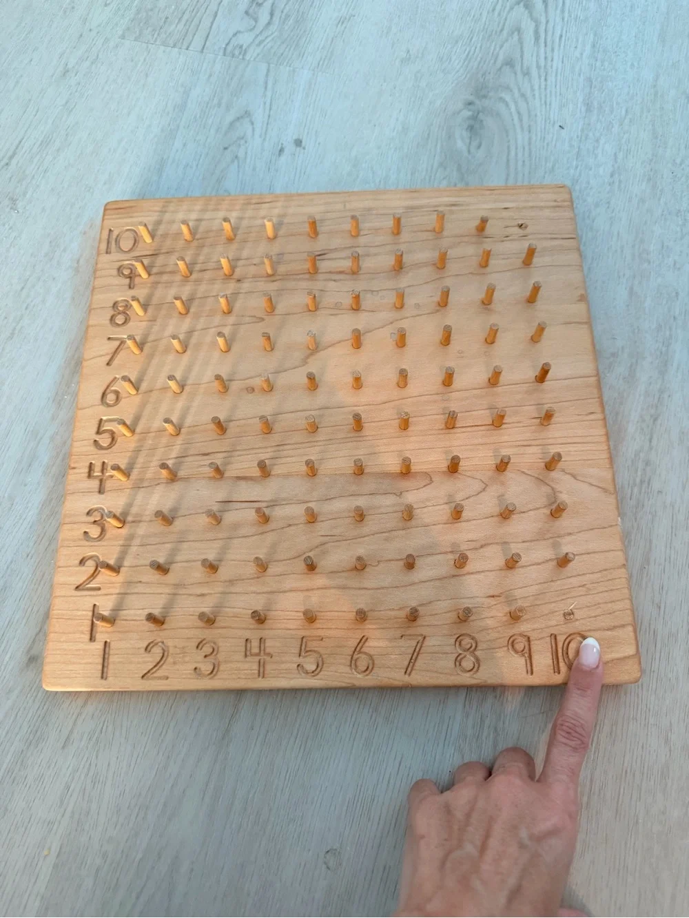 Treasures from Jennifer Geobiard Wooden Peg Counting Board Montessori Kids Toy